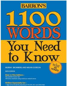 1100 Words You Need to Know by Murray Bromberg, Melvin Gordon 2013 PDF