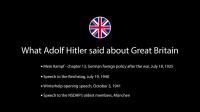 What ADOLF HITLER said about GREAT BRITAIN